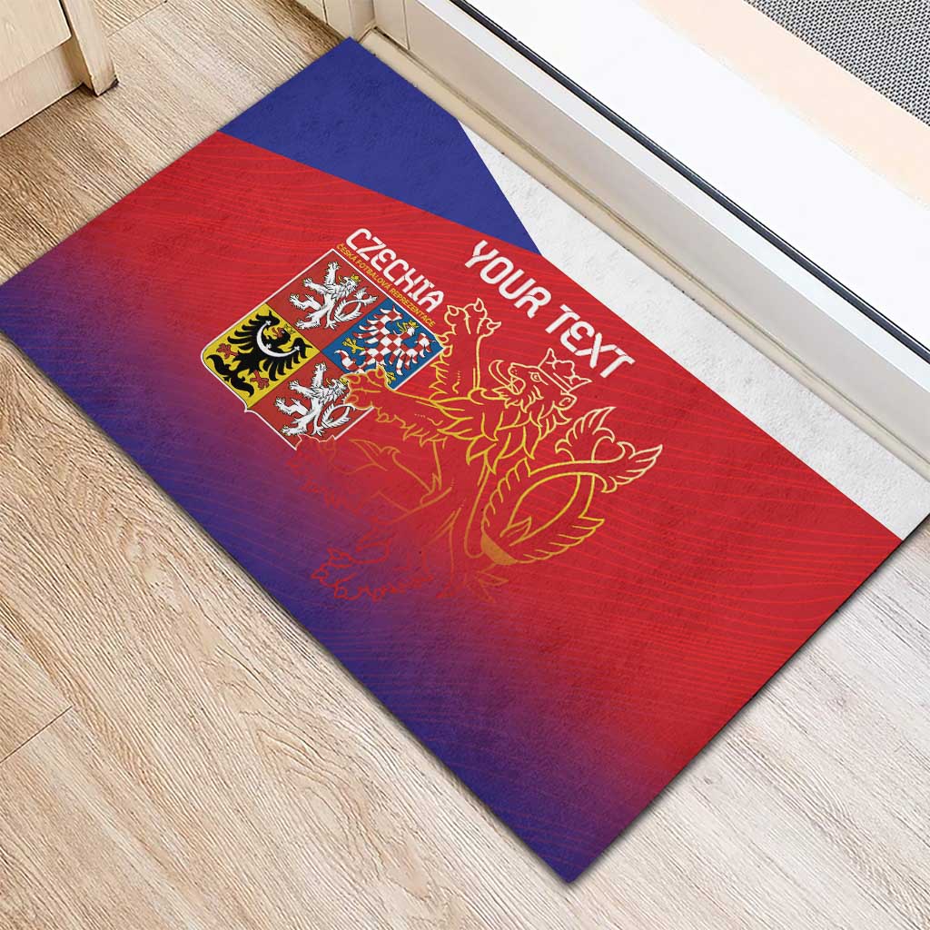 Custom Czech Republic Rubber Doormat Unique Double Tailed Lion - Wonder Print Shop