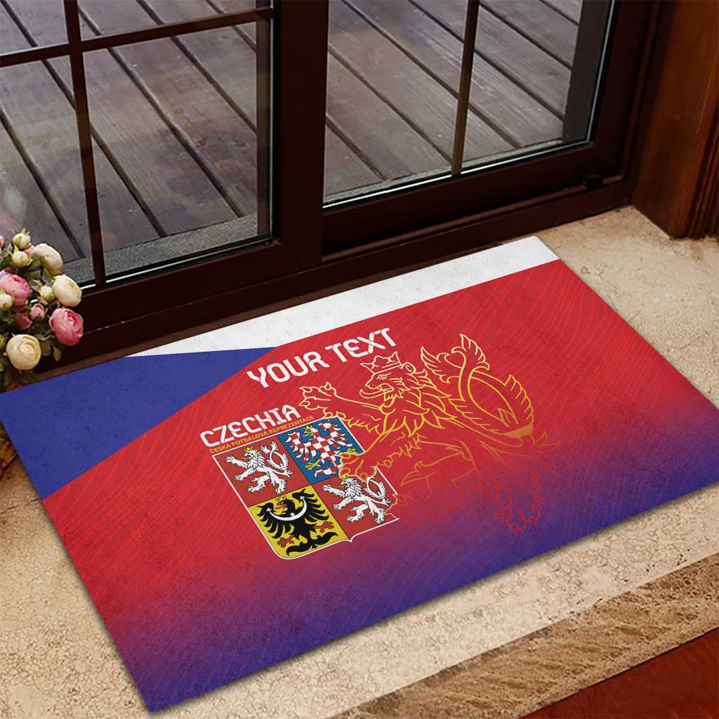 Custom Czech Republic Rubber Doormat Unique Double Tailed Lion - Wonder Print Shop