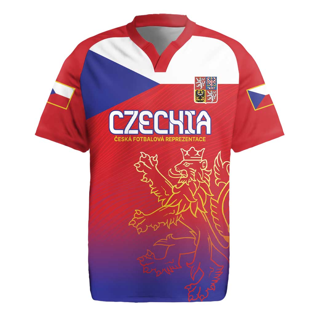 Custom Czech Republic Rugby Jersey Unique Double Tailed Lion - Wonder Print Shop