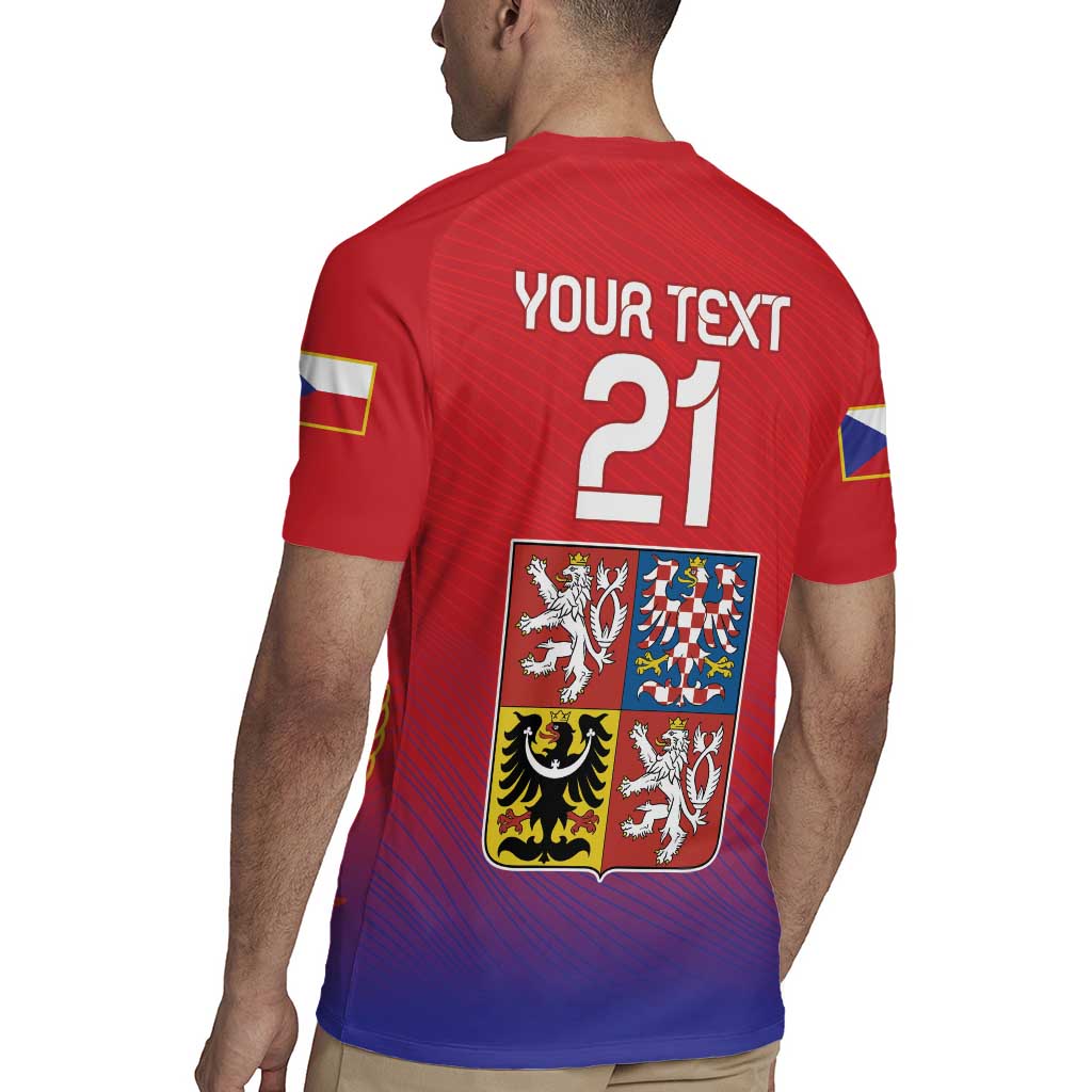 Custom Czech Republic Rugby Jersey Unique Double Tailed Lion - Wonder Print Shop