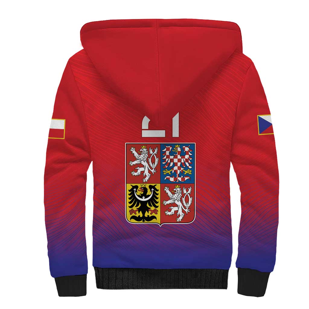Custom Czech Republic Sherpa Hoodie Unique Double Tailed Lion - Wonder Print Shop