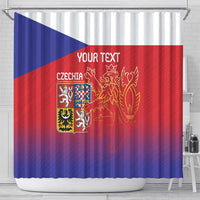 Custom Czech Republic Shower Curtain Unique Double Tailed Lion