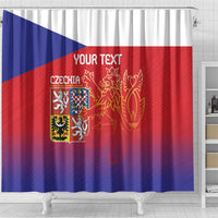 Custom Czech Republic Shower Curtain Unique Double Tailed Lion