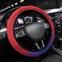 Czech Republic Steering Wheel Cover Unique Double Tailed Lion - Wonder Print Shop