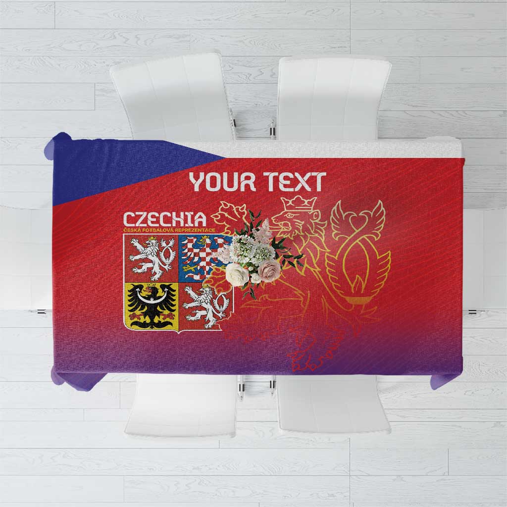 Custom Czech Republic Tablecloth Unique Double Tailed Lion - Wonder Print Shop
