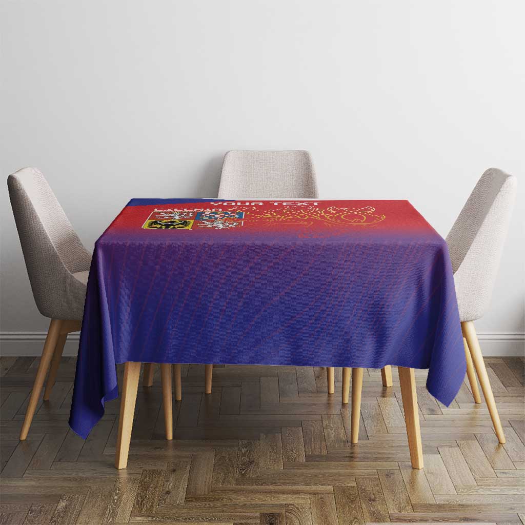 Custom Czech Republic Tablecloth Unique Double Tailed Lion - Wonder Print Shop