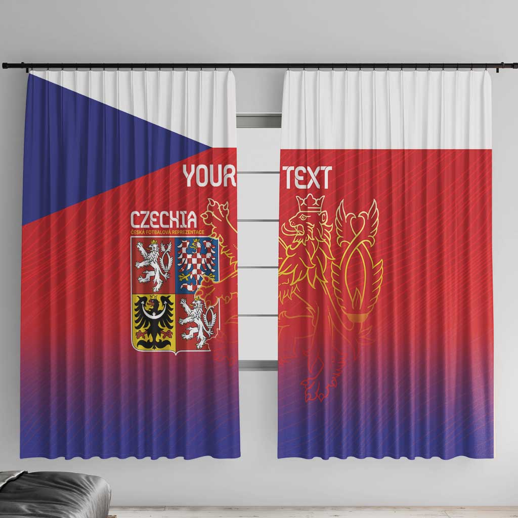 Custom Czech Republic Window Curtain Unique Double Tailed Lion - Wonder Print Shop