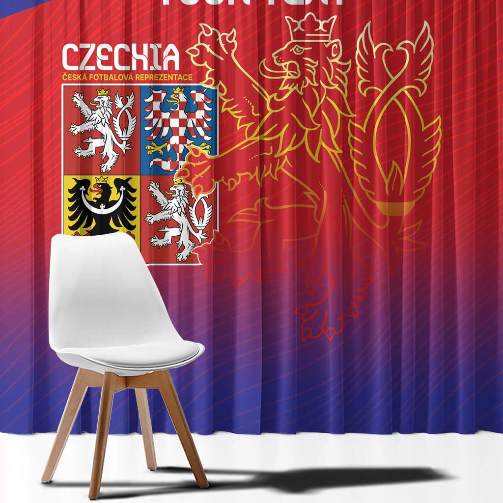 Custom Czech Republic Window Curtain Unique Double Tailed Lion - Wonder Print Shop