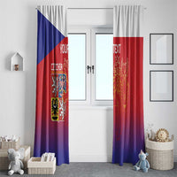 Custom Czech Republic Window Curtain Unique Double Tailed Lion - Wonder Print Shop