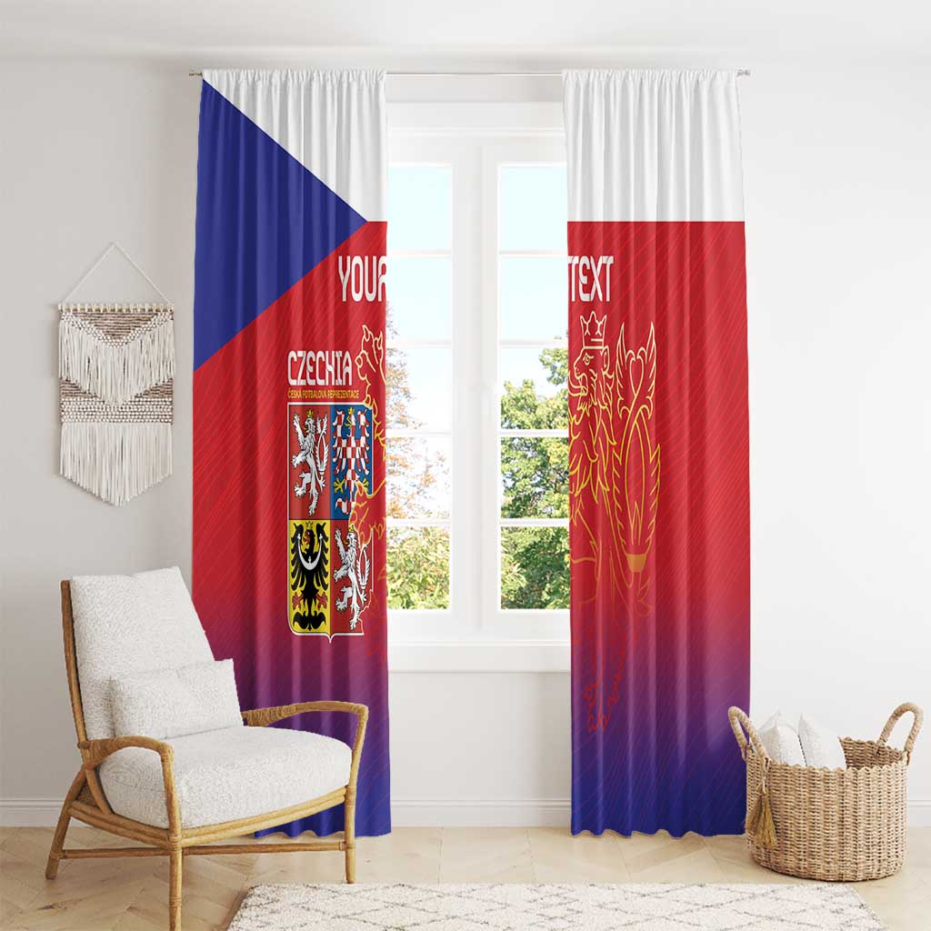 Custom Czech Republic Window Curtain Unique Double Tailed Lion - Wonder Print Shop