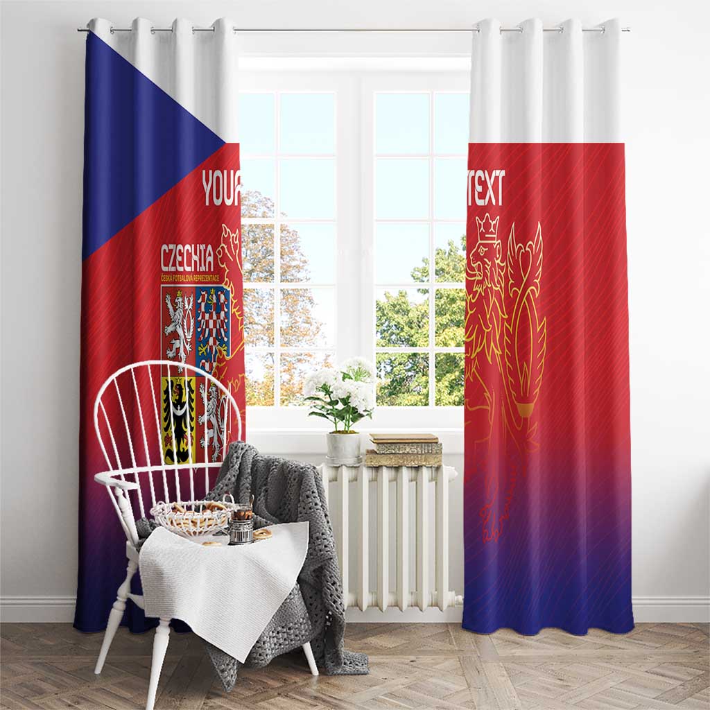 Custom Czech Republic Window Curtain Unique Double Tailed Lion - Wonder Print Shop