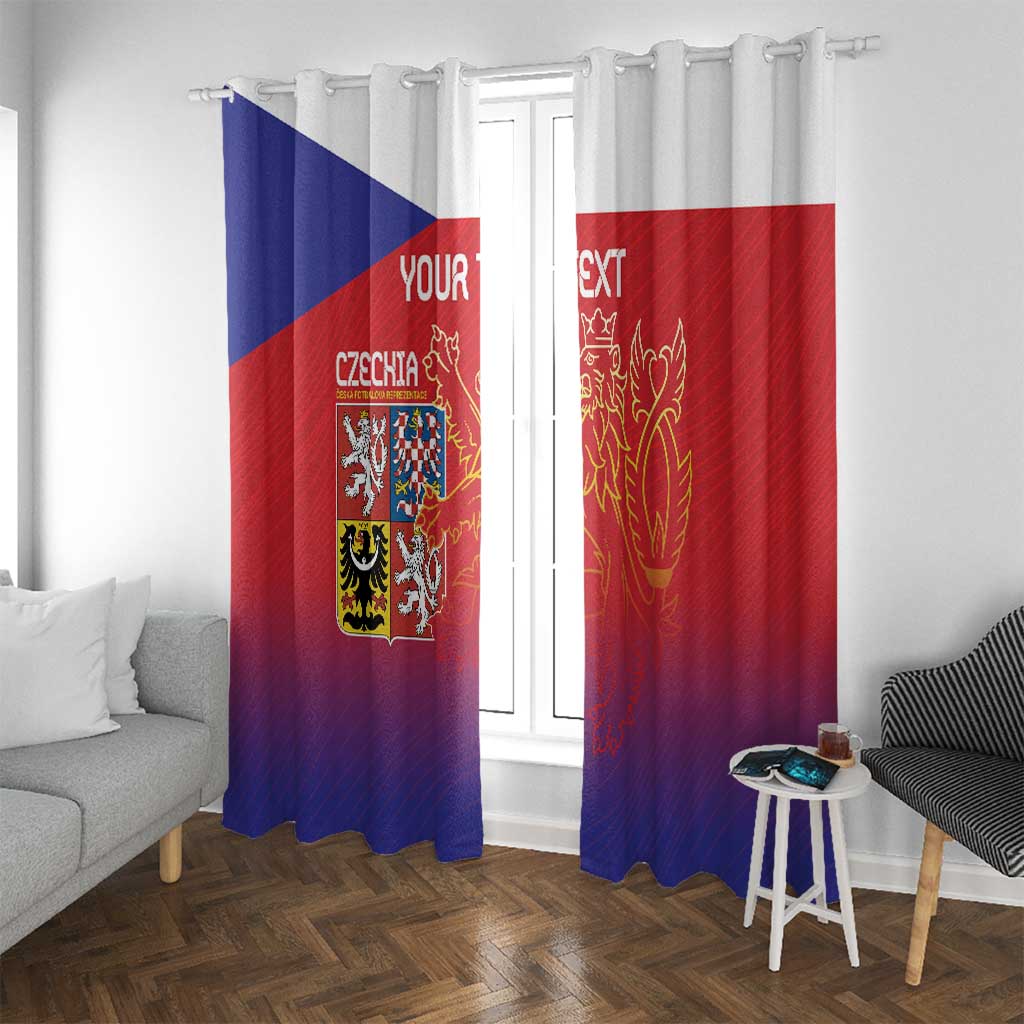 Custom Czech Republic Window Curtain Unique Double Tailed Lion - Wonder Print Shop