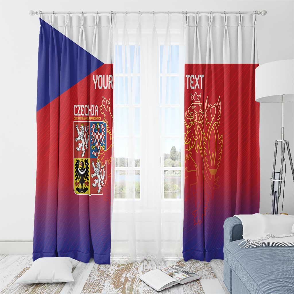 Custom Czech Republic Window Curtain Unique Double Tailed Lion - Wonder Print Shop