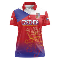 Custom Czech Republic Women Polo Shirt Unique Double Tailed Lion - Wonder Print Shop
