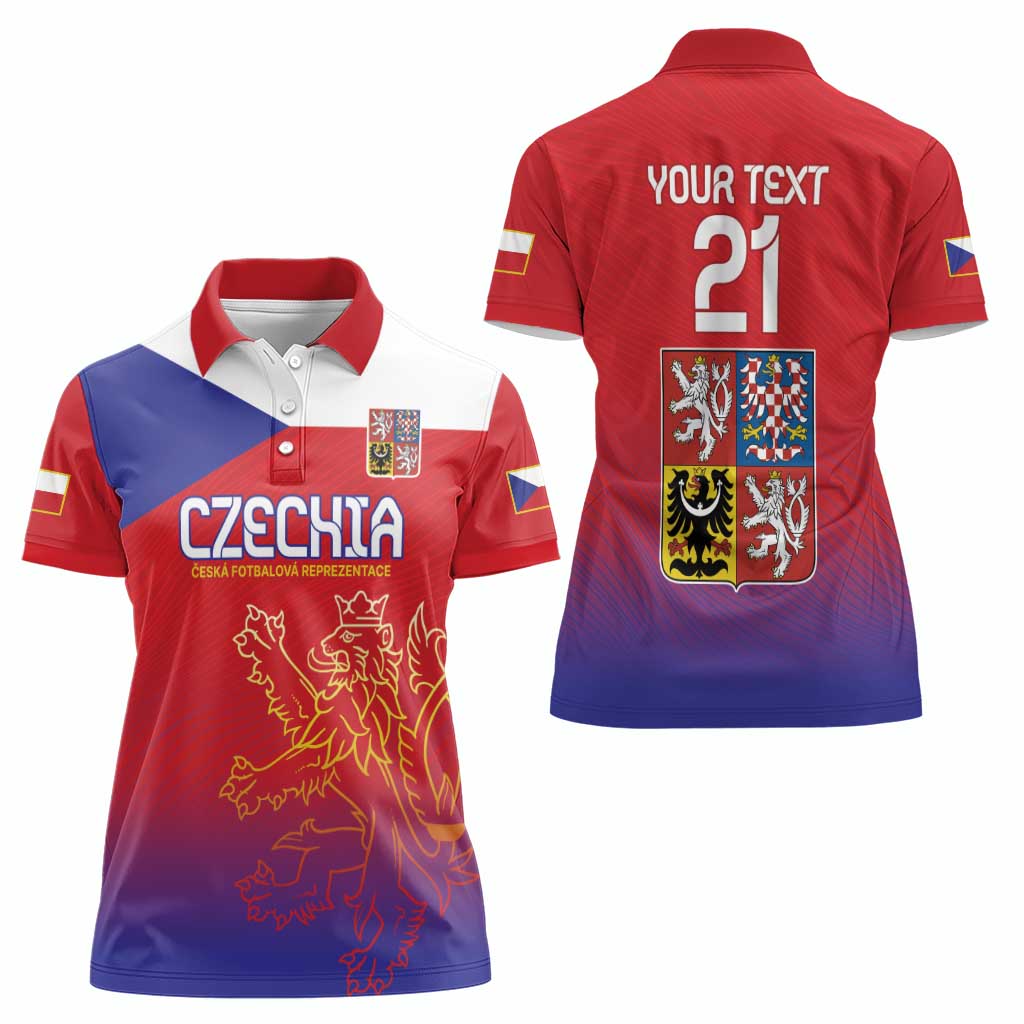 Custom Czech Republic Women Polo Shirt Unique Double Tailed Lion - Wonder Print Shop
