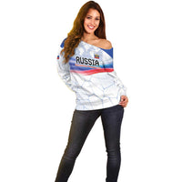 Personalized Russia Double-headed Eagle Off Shoulder Sweater Special Flag Style - Wonder Print Shop