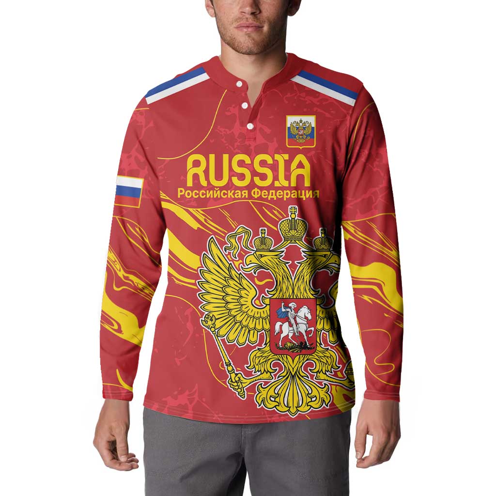 Custom Russia with Double-headed Eagle Button Sweatshirt LT9 - Wonder Print Shop