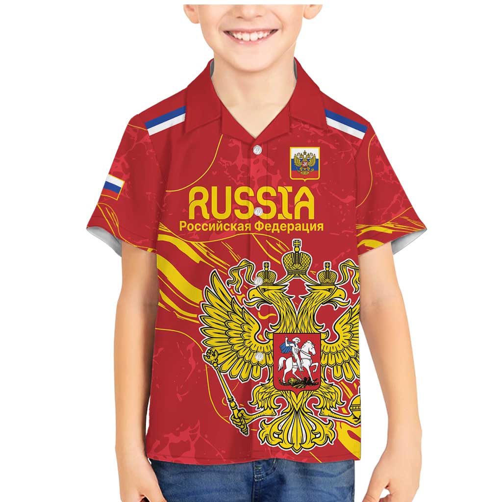 Custom Russia with Double-headed Eagle Family Matching Mermaid Dress and Hawaiian Shirt LT9 - Wonder Print Shop