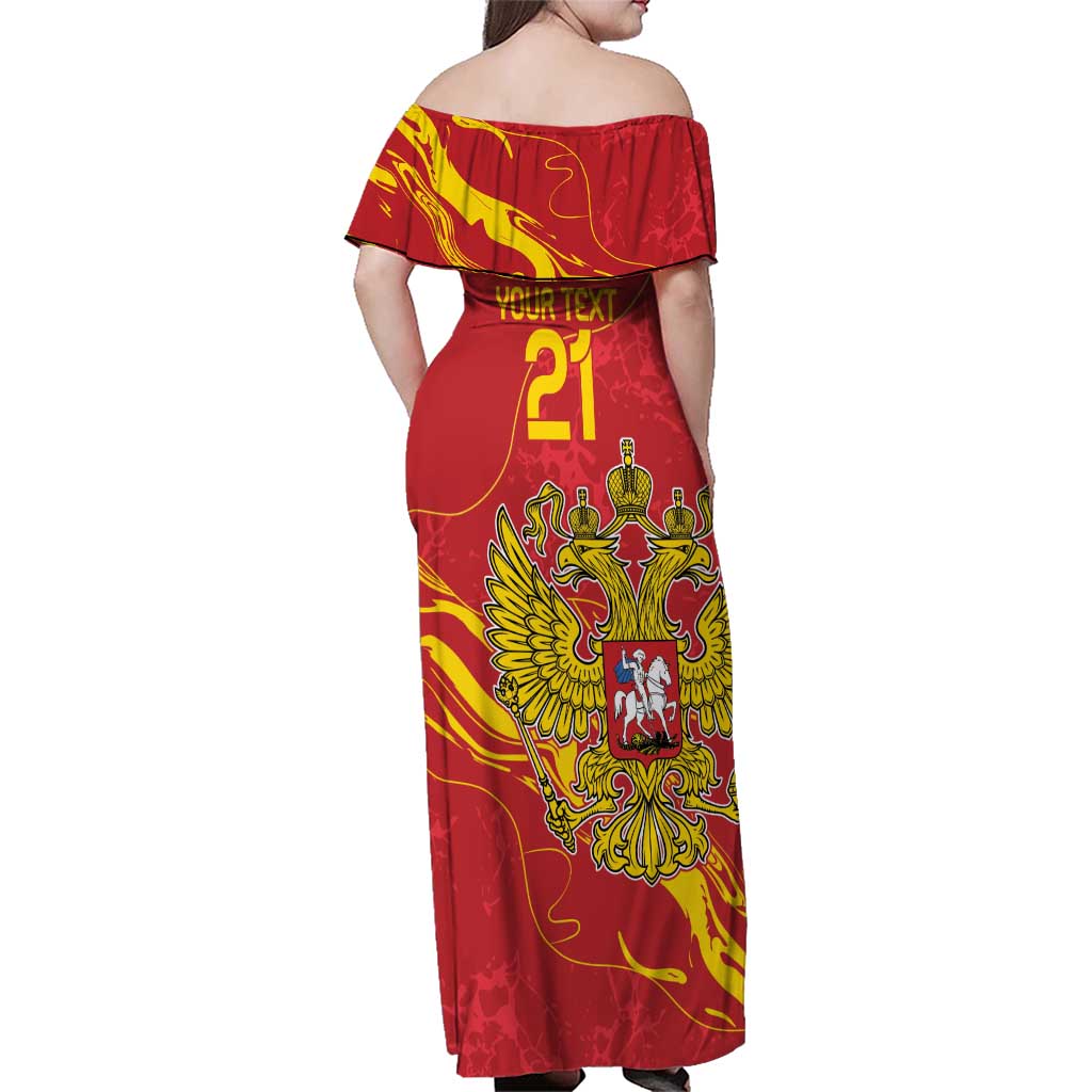 Custom Russia with Double-headed Eagle Family Matching Off Shoulder Maxi Dress and Hawaiian Shirt LT9 - Wonder Print Shop