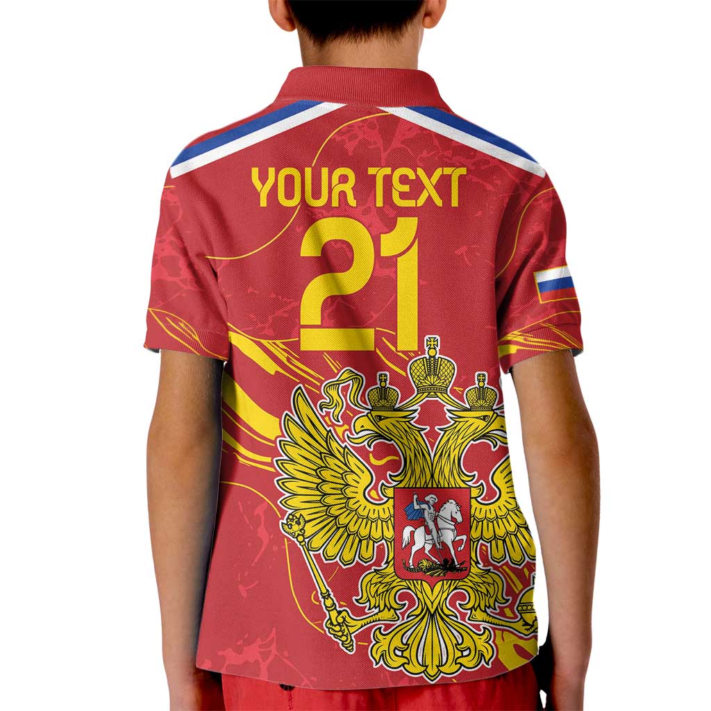 Custom Russia with Double-headed Eagle Kid Polo Shirt - Wonder Print Shop