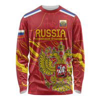 Custom Russia with Double-headed Eagle Long Sleeve Shirt - Wonder Print Shop