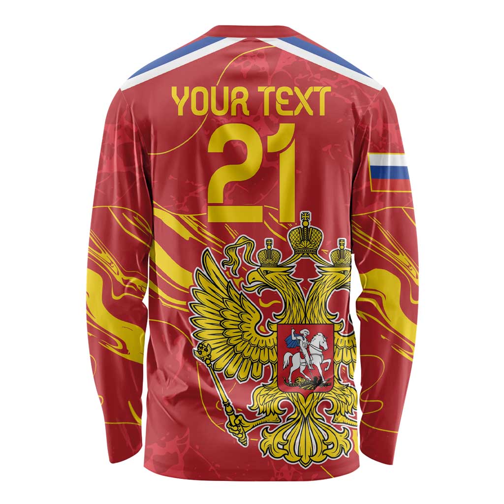 Custom Russia with Double-headed Eagle Long Sleeve Shirt - Wonder Print Shop