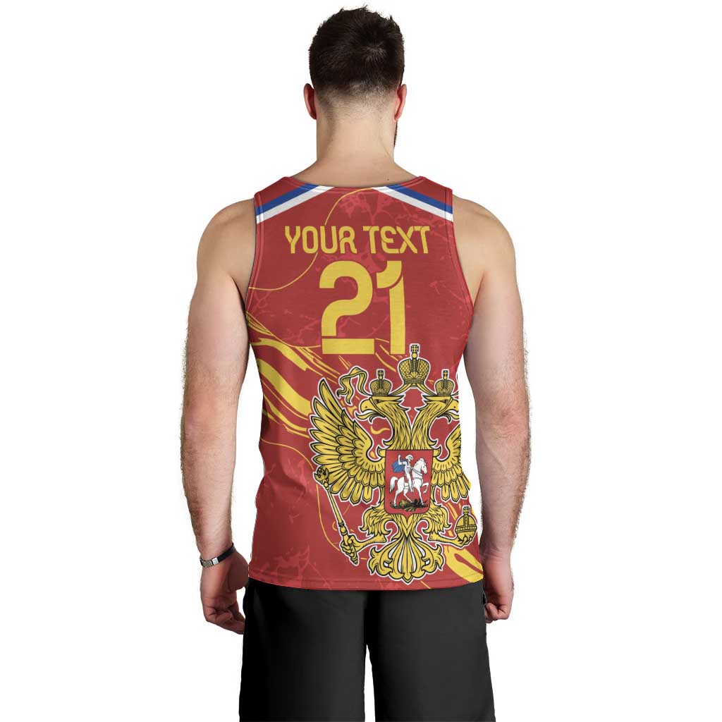 Custom Russia with Double-headed Eagle Men Tank Top - Wonder Print Shop