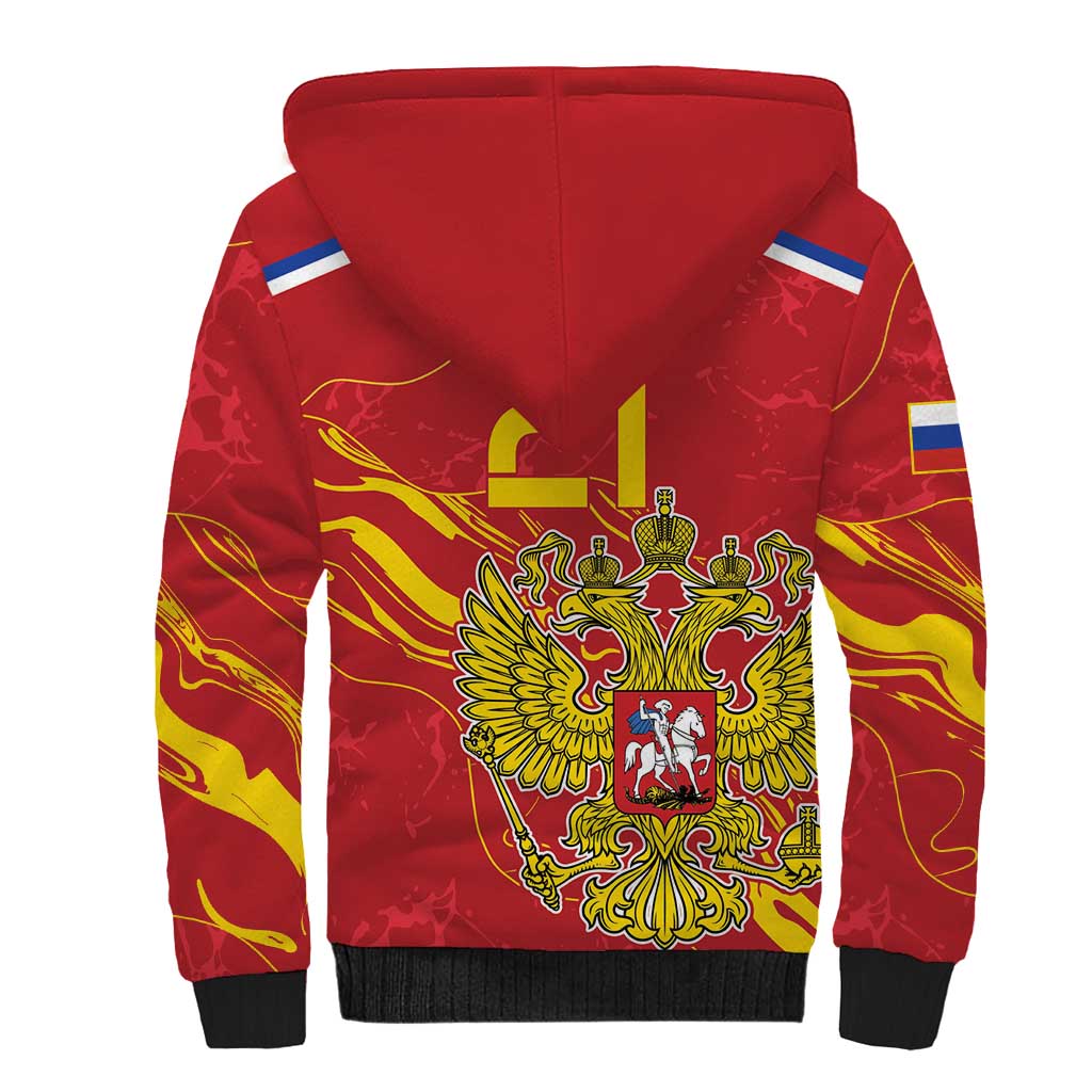 Custom Russia with Double-headed Eagle Sherpa Hoodie - Wonder Print Shop