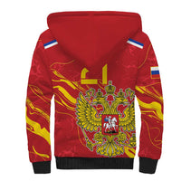 Custom Russia with Double-headed Eagle Sherpa Hoodie - Wonder Print Shop