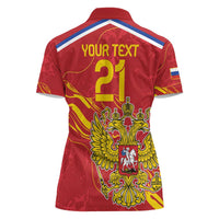 Custom Russia with Double-headed Eagle Women Polo Shirt - Wonder Print Shop