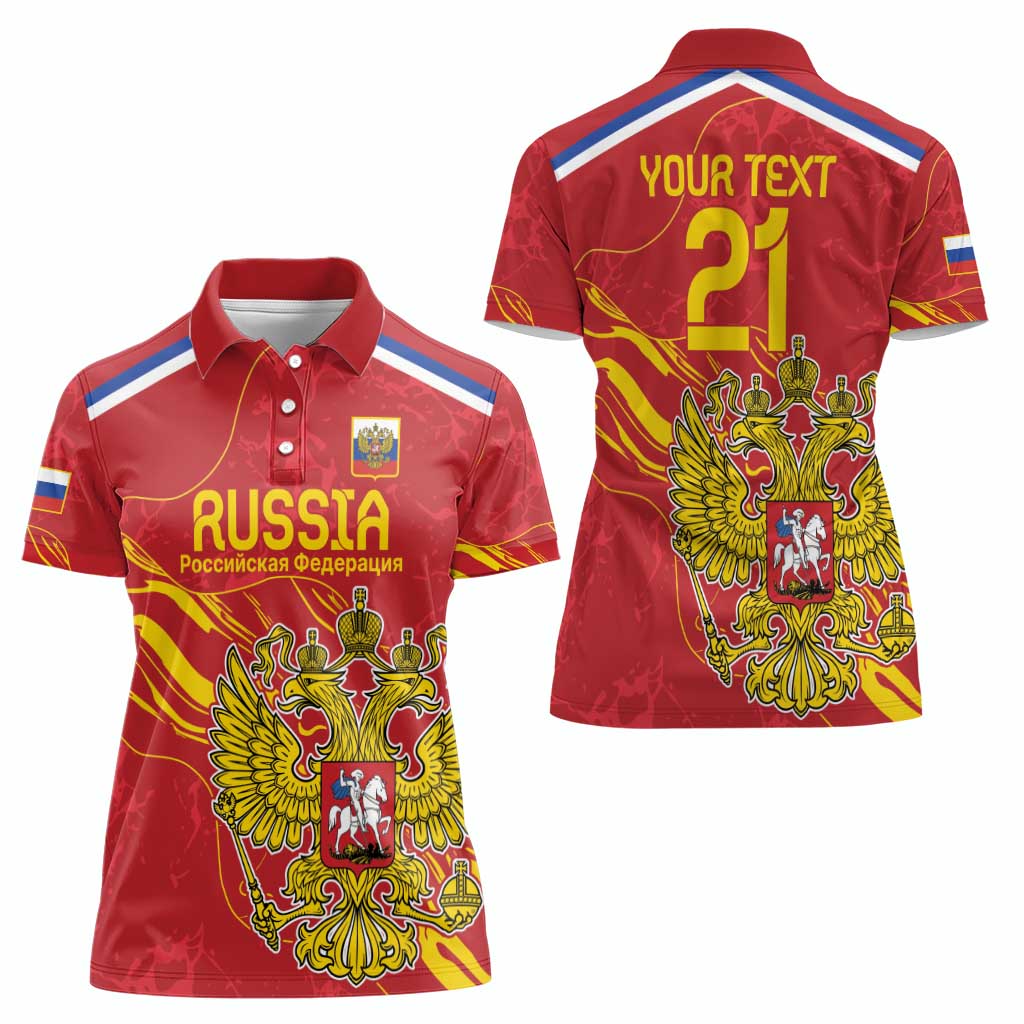 Custom Russia with Double-headed Eagle Women Polo Shirt - Wonder Print Shop