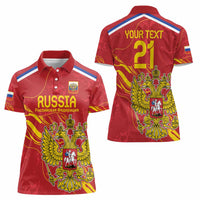Custom Russia with Double-headed Eagle Women Polo Shirt - Wonder Print Shop
