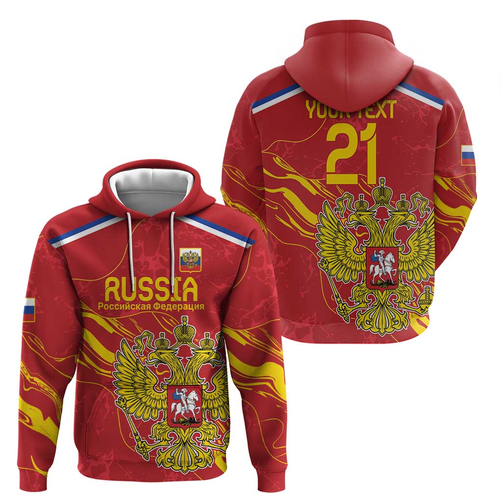 Custom Russia with Double-headed Eagle Zip Hoodie - Wonder Print Shop