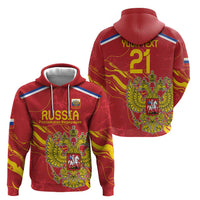 Custom Russia with Double-headed Eagle Zip Hoodie - Wonder Print Shop