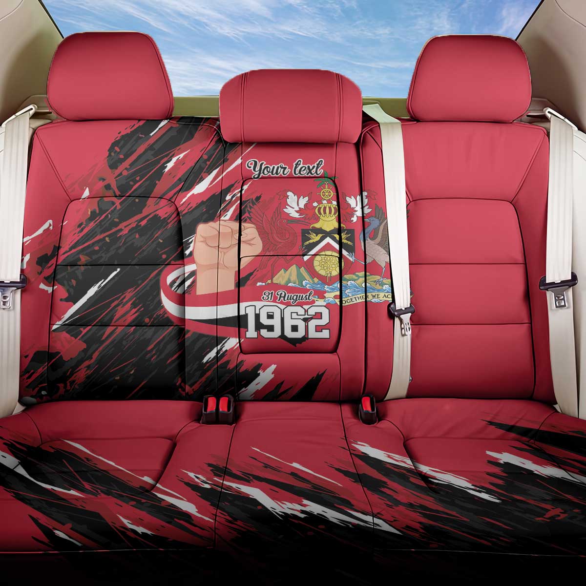 Trinidad and Tobago 1962 Personalized Back Car Seat Cover Happy Independence Day August 31th - Wonder Print Shop