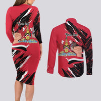 Trinidad and Tobago 1962 Personalized Couples Matching Long Sleeve Bodycon Dress and Long Sleeve Button Shirt Happy Independence Day August 31th - Wonder Print Shop