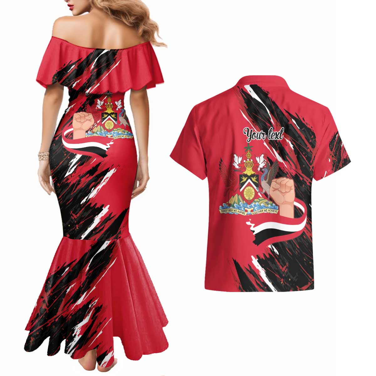 Trinidad and Tobago 1962 Personalized Couples Matching Mermaid Dress and Hawaiian Shirt Happy Independence Day August 31th - Wonder Print Shop