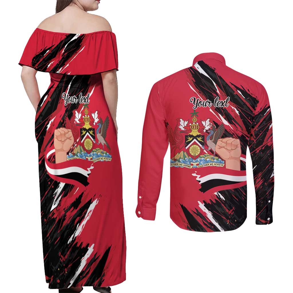 Trinidad and Tobago 1962 Personalized Couples Matching Off Shoulder Maxi Dress and Long Sleeve Button Shirt Happy Independence Day August 31th - Wonder Print Shop