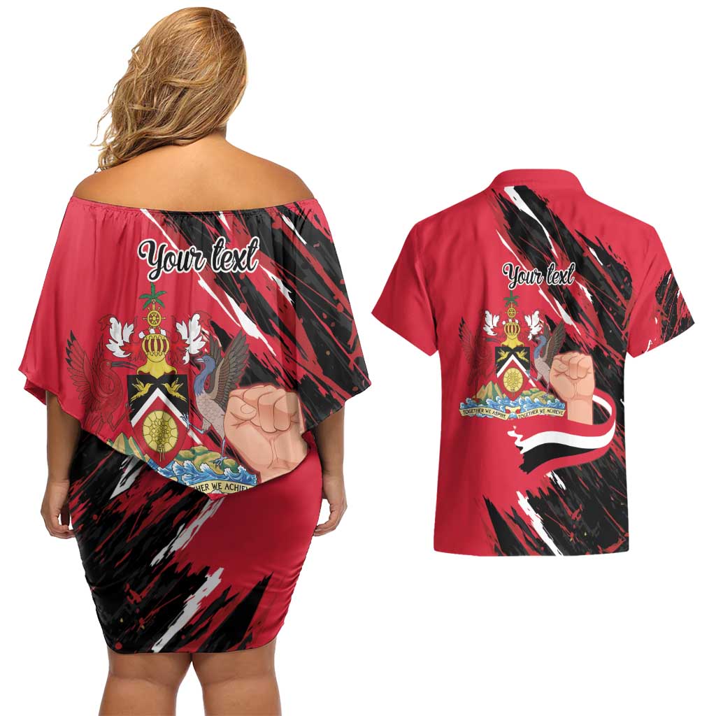 Trinidad and Tobago 1962 Personalized Couples Matching Off Shoulder Short Dress and Hawaiian Shirt Happy Independence Day August 31th - Wonder Print Shop