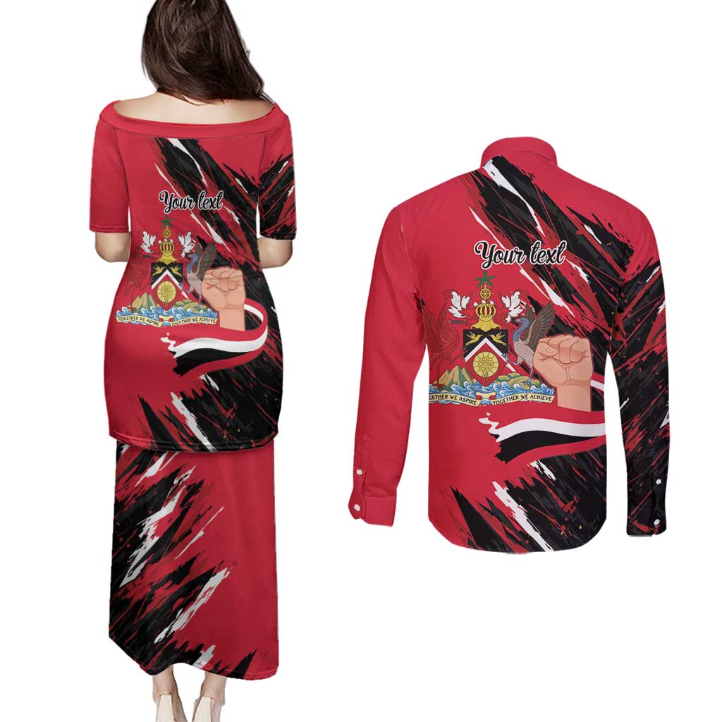 Trinidad and Tobago 1962 Personalized Couples Matching Puletasi and Long Sleeve Button Shirt Happy Independence Day August 31th - Wonder Print Shop