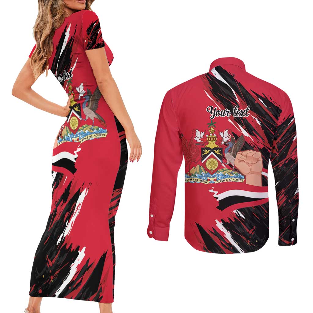 Trinidad and Tobago 1962 Personalized Couples Matching Short Sleeve Bodycon Dress and Long Sleeve Button Shirt Happy Independence Day August 31th - Wonder Print Shop