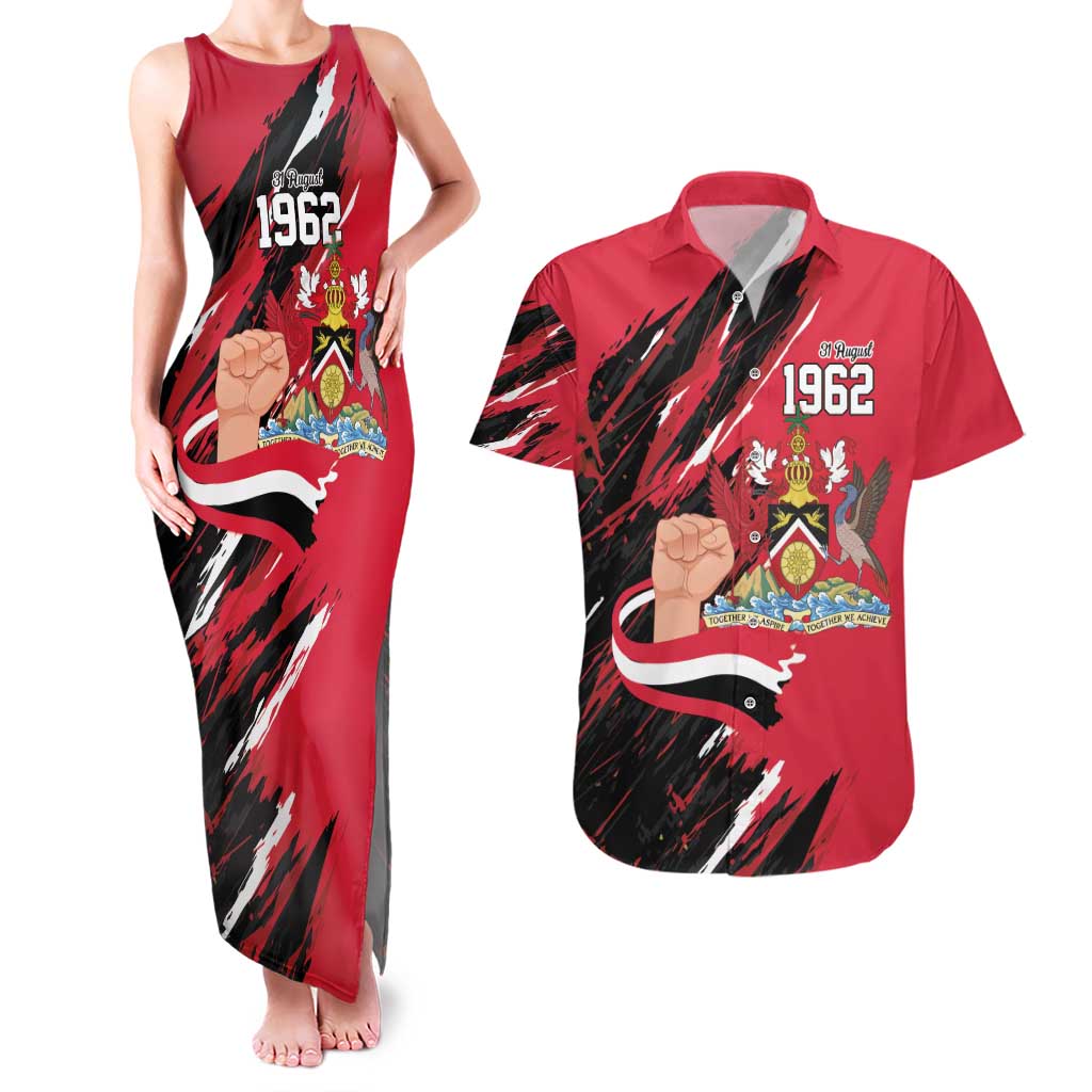Trinidad and Tobago 1962 Personalized Couples Matching Tank Maxi Dress and Hawaiian Shirt Happy Independence Day August 31th - Wonder Print Shop