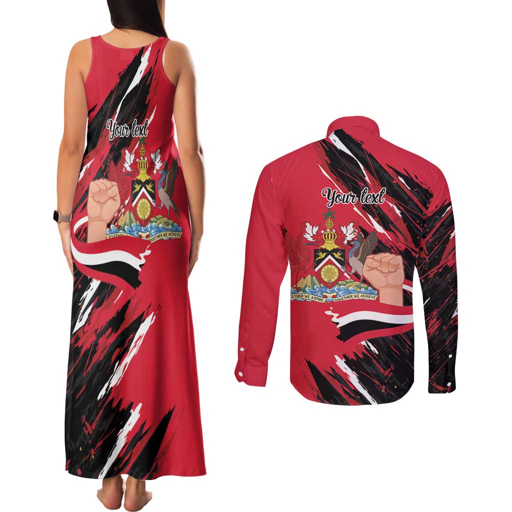 Trinidad and Tobago 1962 Personalized Couples Matching Tank Maxi Dress and Long Sleeve Button Shirt Happy Independence Day August 31th - Wonder Print Shop