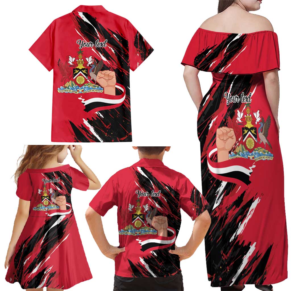 Trinidad and Tobago 1962 Personalized Family Matching Off Shoulder Maxi Dress and Hawaiian Shirt Happy Independence Day August 31th - Wonder Print Shop