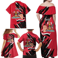 Trinidad and Tobago 1962 Personalized Family Matching Off Shoulder Maxi Dress and Hawaiian Shirt Happy Independence Day August 31th - Wonder Print Shop