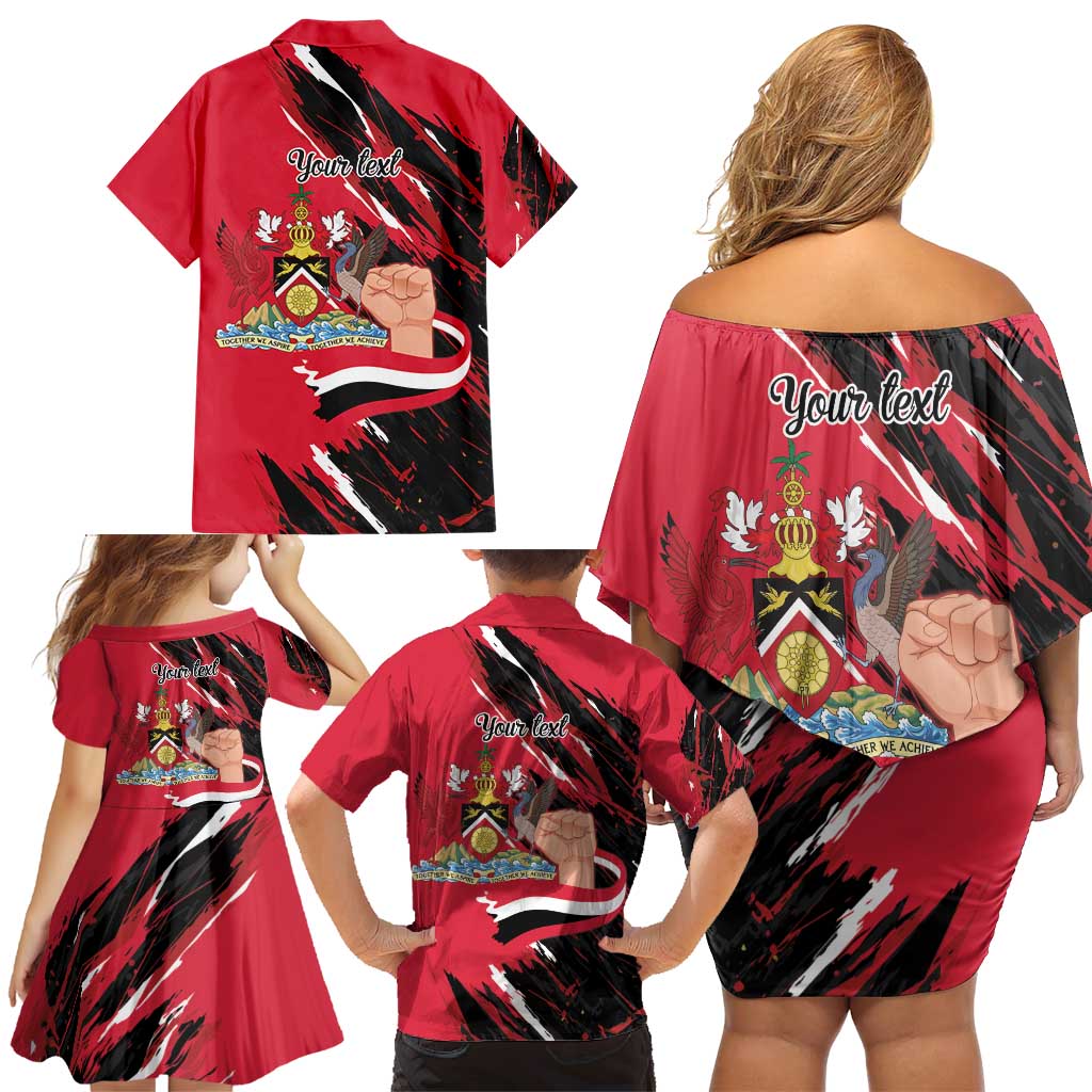 Trinidad and Tobago 1962 Personalized Family Matching Off Shoulder Short Dress and Hawaiian Shirt Happy Independence Day August 31th - Wonder Print Shop