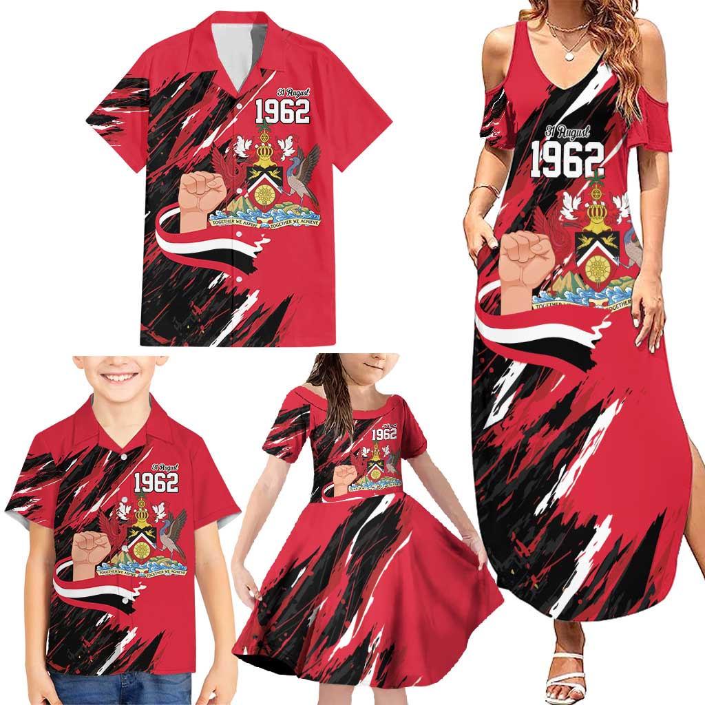 Trinidad and Tobago 1962 Personalized Family Matching Summer Maxi Dress and Hawaiian Shirt Happy Independence Day August 31th - Wonder Print Shop