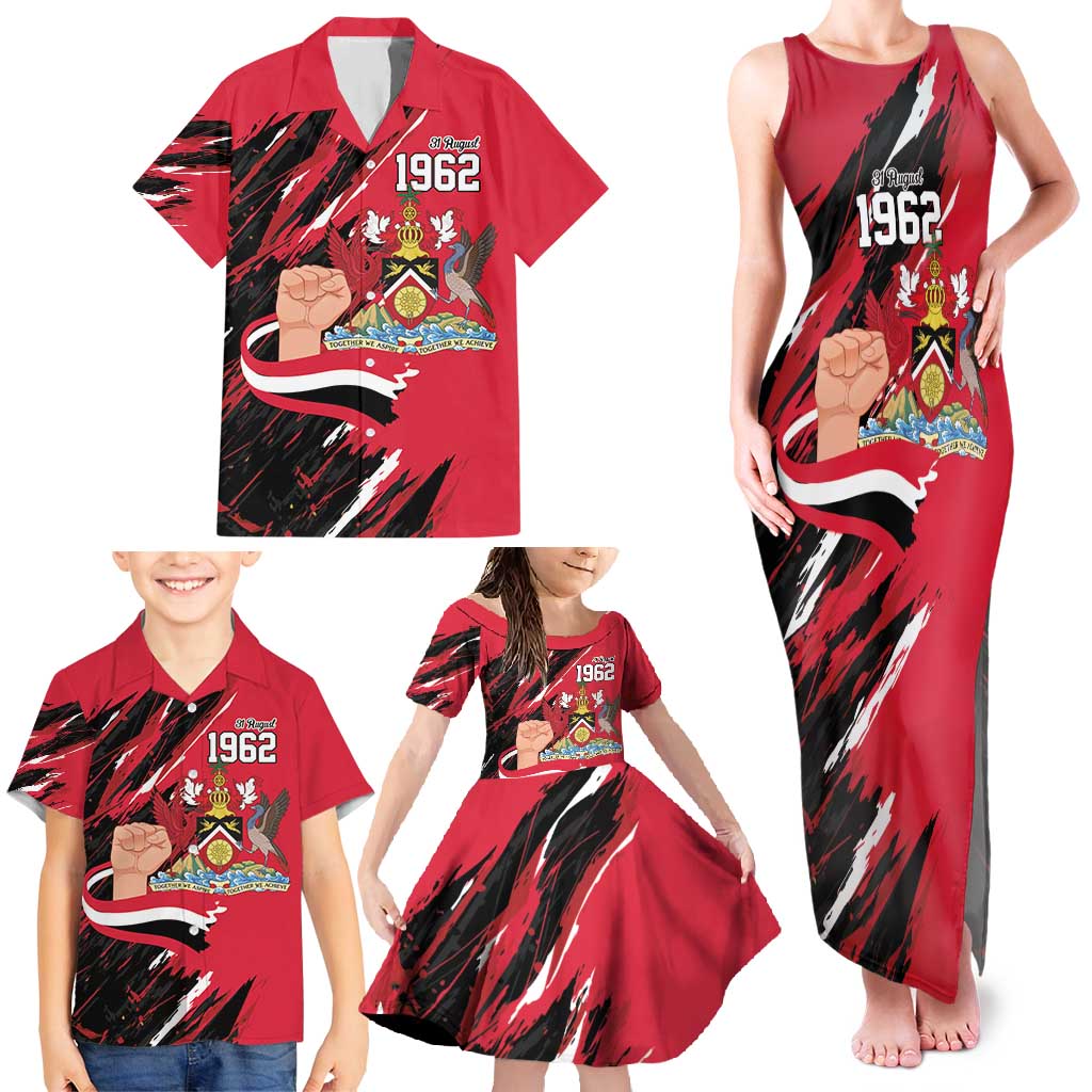 Trinidad and Tobago 1962 Personalized Family Matching Tank Maxi Dress and Hawaiian Shirt Happy Independence Day August 31th - Wonder Print Shop