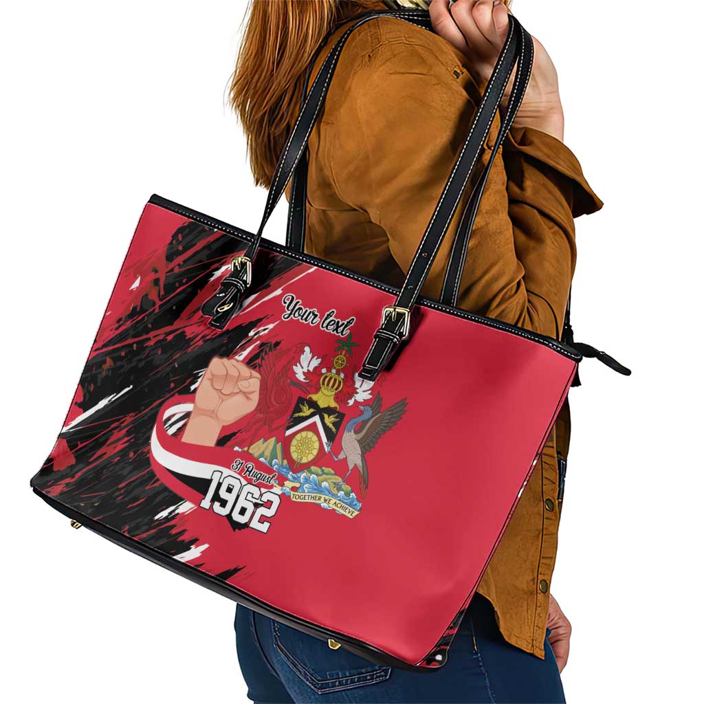 Trinidad and Tobago 1962 Personalized Leather Tote Bag Happy Independence Day August 31th - Wonder Print Shop