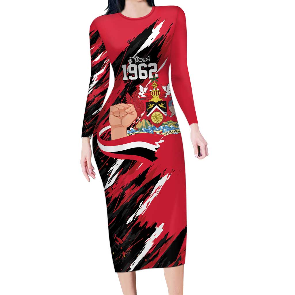 Trinidad and Tobago 1962 Personalized Long Sleeve Bodycon Dress Happy Independence Day August 31th - Wonder Print Shop